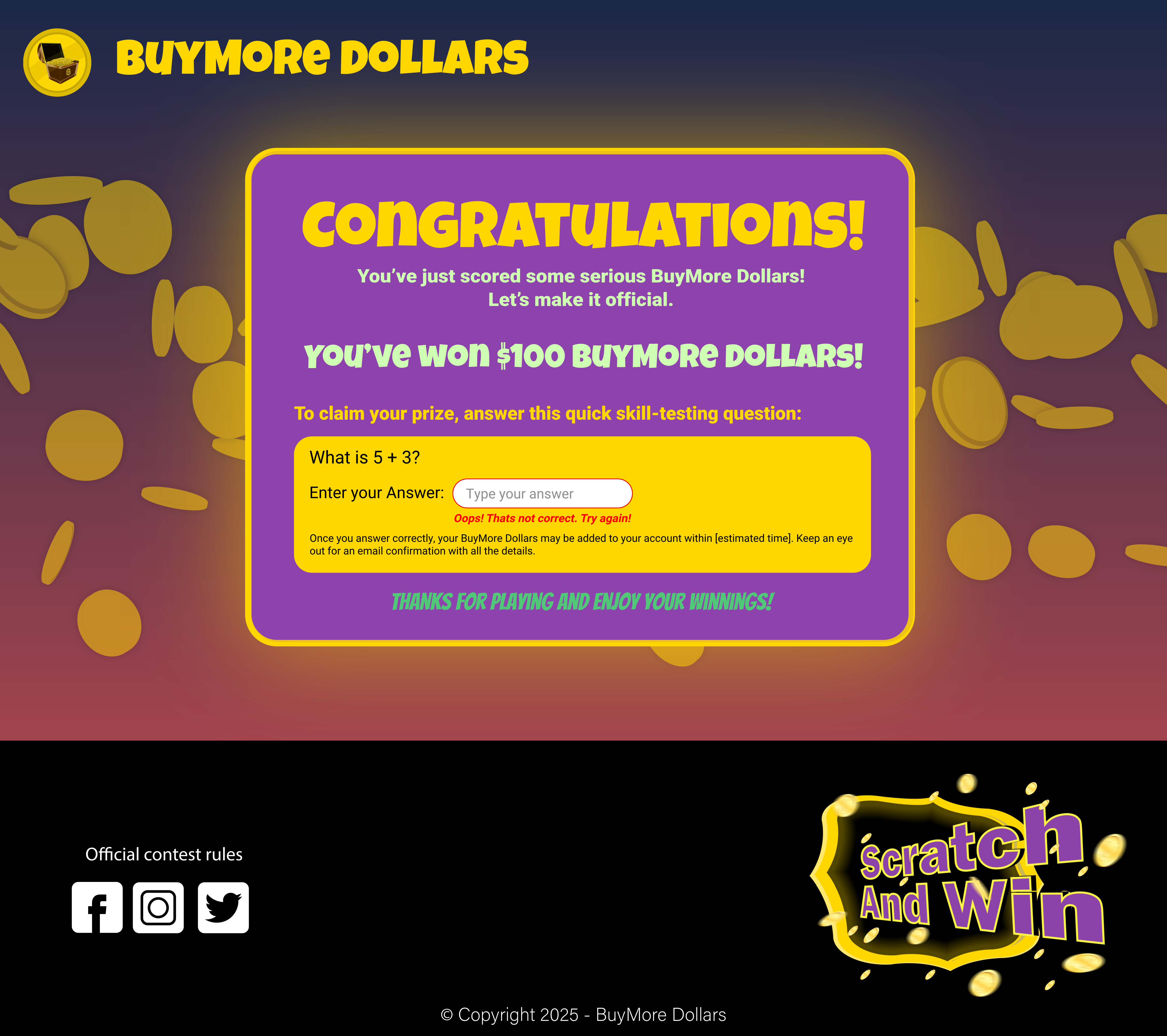 Win Result Screen